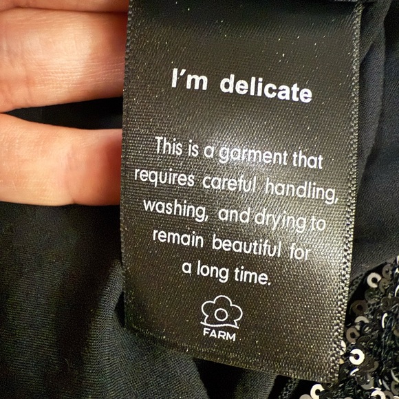 Farm Rio Black Sequin Straight Leg Pants -‎ L | Sparkle Chic Classy Night Out - Picture 12 of 13